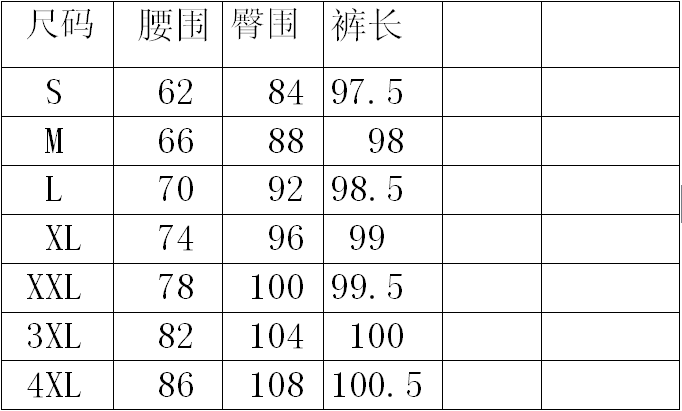 1715褲子尺寸表 1715褲子尺寸表